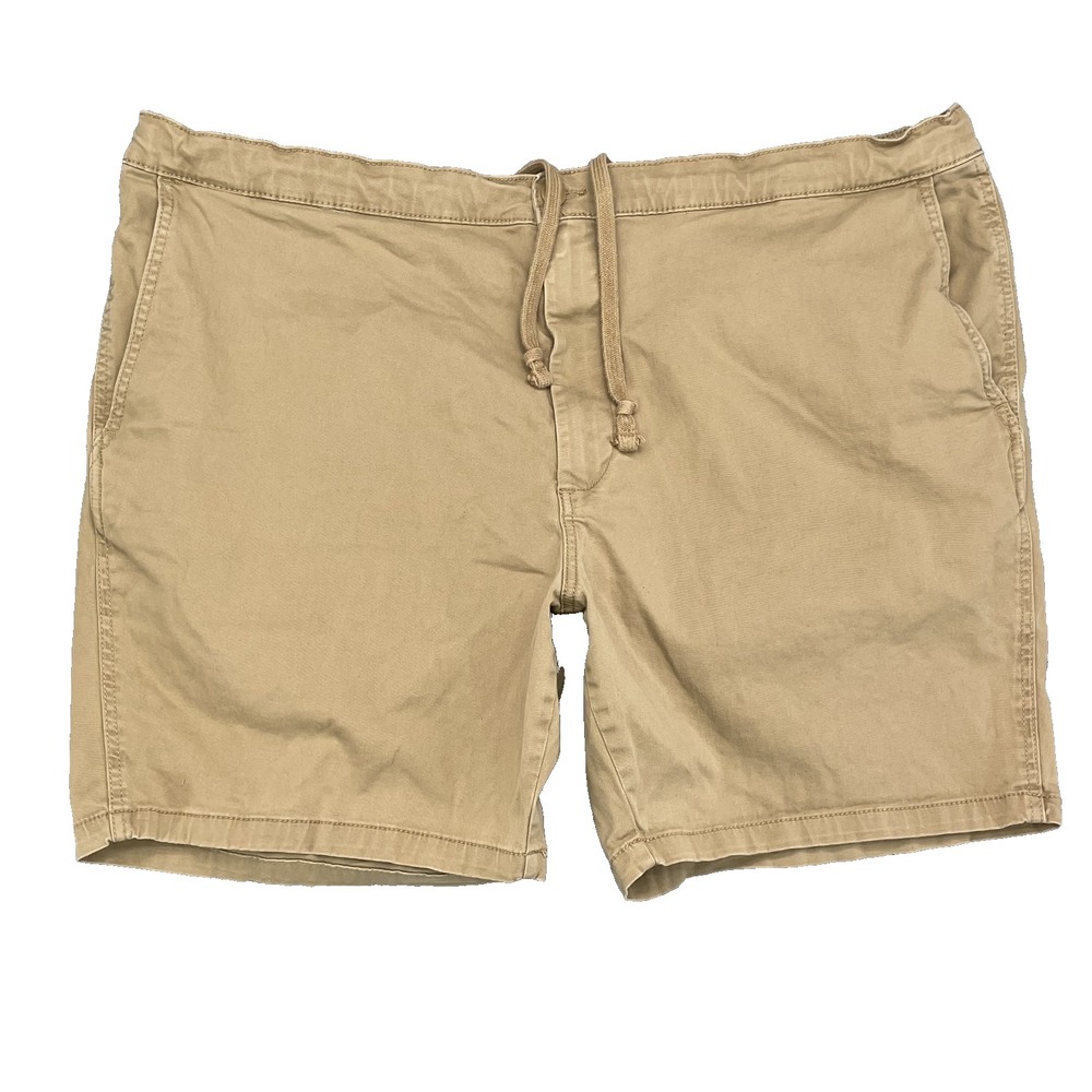 Mutual Weave Short Men 50/3XL Khaki Preppy Minimalist Performance Travel Coastal